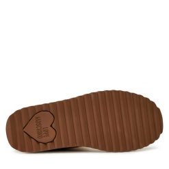 Botki LOVE MOSCHINO. Brązowe botki damskie Love Moschino, bez obcasa, na płaskiej podeszwie, bez zapięcia. Za 949.99 zł.