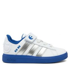 Sneakersy adidas. Niebieskie trampki i tenisówki chłopięce Adidas, bez wzorów, bez zapięcia. Za 199.99 zł.