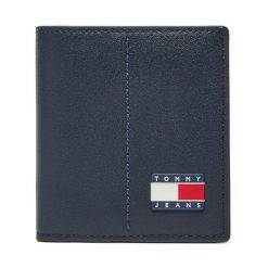 Portfel Tommy Jeans. Niebieskie portfele męskie Tommy Jeans, bez wzorów, z jeansu. Za 189.99 zł.