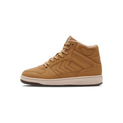 Sneakersy Hummel St. Power Play Mid Tex. Brązowe obuwie sportowe damskie Hummel, bez wzorów. W wyprzedaży za 271.50 zł.