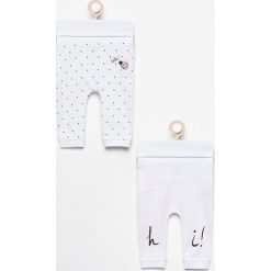 Spodnie dzianinowe 2 pack - Biały. Spodenki niemowlęce Reserved, z dzianiny. Za 29.99 zł.