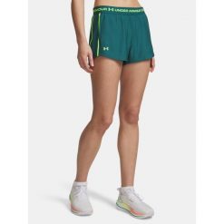 Spodenki krótkie damskie Under Armour Tech Play Up Shorts. Zielone obuwie sportowe damskie Under Armour, bez wzorów, na fitness i siłownię. Za 89.99 zł.