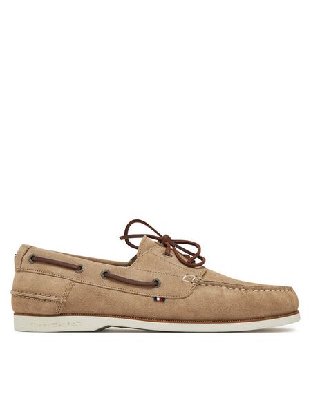 Tommy Hilfiger Półbuty Th Boat Shoe Core Suede FM0FM05387 Beżowy. Brązowe półbuty na co dzień męskie Tommy Hilfiger, ze skóry, bez zapięcia. Za 269.99 zł.