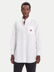 Tommy Jeans Koszula Badge DW0DW20988 Biały Oversize. Białe bluzki damskie Tommy Jeans, s, bez wzorów, z jeansu, bez kołnierzyka, bez ramiączek. Za 329.99 zł.