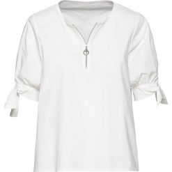 Bluzka z zamkiem bonprix biały. Bluzki damskie marki bonprix. Za 54.99 zł.