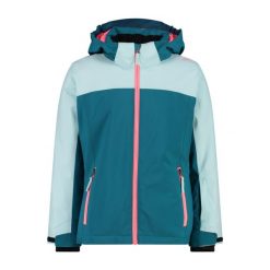 Kurtka dziecięca narciarska CMP 39W2085. Zielone kurtki i płaszcze dla dziewczynek CMP, na zimę, bez wzorów, bez kaptura. W wyprzedaży za 262.00 zł.