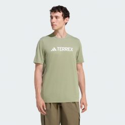 Koszulka Terrex Multi Climacool Logo Tech. Zielone koszulki sportowe męskie Adidas, bez wzorów, bez kołnierzyka, bez ramiączek, trekkingowe, climacool (adidas). Za 149.00 zł.