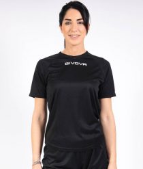 Koszulka piłkarska dla dzieci Givova One. Czarne t-shirty dla chłopców Givova, bez wzorów, z materiału, bez ramiączek. Za 32.89 zł.