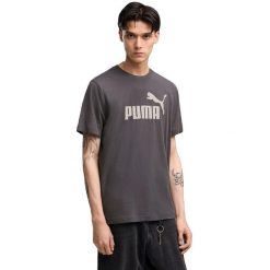 Koszulka męskie Puma Ess No. 1 Logo Tee S. Szare koszulki sportowe męskie Puma, m, bez wzorów, z bawełny, bez kołnierzyka, bez ramiączek, na fitness i siłownię. Za 190.00 zł.