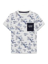 Guess T-Shirt N6GI03 K8HM4 Biały Regular Fit. Białe t-shirty dla chłopców Guess, z aplikacjami, z bawełny, bez ramiączek. Za 119.99 zł.