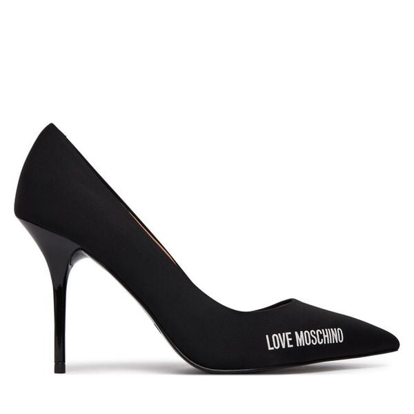 Szpilki LOVE MOSCHINO. Czarne szpilki damskie Love Moschino, bez wzorów, bez obcasa, bez zapięcia. Za 541.99 zł.