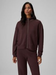 4F Bluza dresowa loose bez kaptura damska - brązowa L. Brązowe bluzy damskie 4f, l, bez wzorów, z dresówki, biznesowe, bez kołnierzyka, bez ramiączek, bez kaptura. Za 169.99 zł.