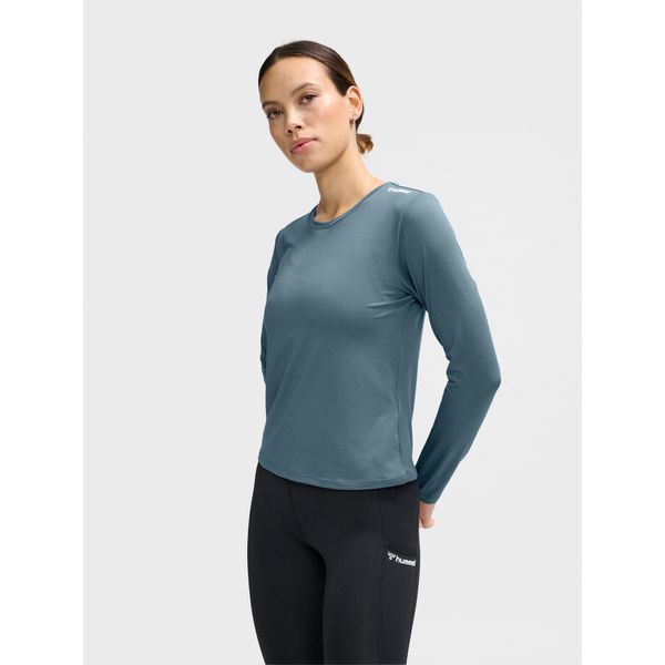 Damski jersey z długim rękawem Hummel MT Aura. Niebieskie koszulki sportowe damskie Hummel, bez wzorów, z jersey, bez kołnierzyka, bez ramiączek, do piłki nożnej. Za 177.00 zł.