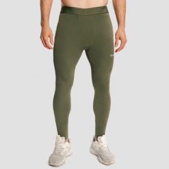 Legginsy męskie sporty walki slim oliwkowoszare Combat. Szare legginsy sportowe męskie GYMBEAM, l, bez wzorów, z elastanu, na fitness i siłownię. Za 127.90 zł.