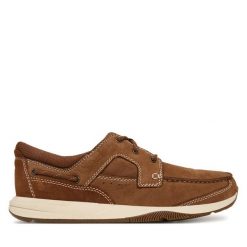Półbuty Clarks. Brązowe półbuty na co dzień męskie Clarks, bez zapięcia. Za 389.99 zł.