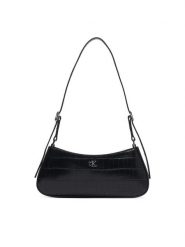 Calvin Klein Torebka Ck Croc Small Shoulder Bag LV04F3906G Czarny. Czarne torebki do ręki damskie Calvin Klein, bez wzorów, ze skóry, bez dodatków. Za 449.99 zł.