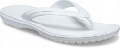 Japonki Dla Dorosłych Crocs Crocband Flip. Białe klapki damskie Crocs, bez wzorów, z materiału, bez obcasa. Za 119.99 zł.
