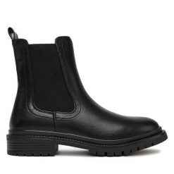 Sztyblety JENNY. Czarne botki damskie Jenny, bez obcasa, na płaskiej podeszwie, bez zapięcia. Za 139.99 zł.