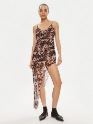 One Teaspoon Sukienka letnia Goldie 26320 Brązowy Slim Fit. Brązowe sukienki damskie One Teaspoon, na lato, s, bez wzorów, z syntetyku, bez kołnierzyka, bez ramiączek. Za 489.99 zł.