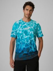 T-shirt relaxed z nadrukiem męski 4F 4FRSS26TTSHM3998. Zielone t-shirty męskie 4f, m, bez wzorów, z bawełny, klasyczne, bez kołnierzyka. Za 80.99 zł.