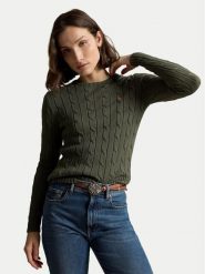 Polo Ralph Lauren Sweter 211971869510 Zielony Regular Fit. Zielone swetry damskie Polo Ralph Lauren, l, bez wzorów, z bawełny, bez kołnierzyka, bez ramiączek, bez kaptura. Za 949.99 zł.