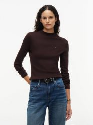 Tommy Hilfiger koszulka z długim rękawem Kobiety Bawełna (100%) brązowy, S. Brązowe t-shirty damskie Tommy Hilfiger, s, bez wzorów, z bawełny, bez kołnierzyka. Za 249.95 zł.