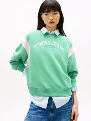 Tommy Jeans Bluza Kobiety Bawełna zielony|niebieski, M. Niebieskie bluzy damskie Tommy Jeans, m, bez wzorów, z bawełny, bez kaptura. Za 329.95 zł.