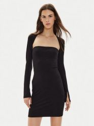Gina Tricot Sukienka codzienna 23511 Czarny Slim Fit. Czarne sukienki damskie Gina Tricot, na co dzień, xs, bez wzorów, z wiskozy, bez kołnierzyka, bez ramiączek, proste. Za 99.99 zł.