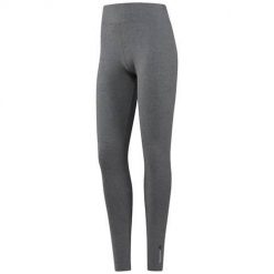 Spodnie sportowe damskie Reebok EL Leggings. Szare spodnie sportowe damskie Reebok, s, bez wzorów, z materiału, do biegania. Za 97.25 zł.