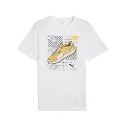 Męska koszulka Graphics Sneaker PUMA White. Białe koszulki sportowe męskie Puma, m, bez wzorów, z gumy, bez kołnierzyka, bez ramiączek, na fitness i siłownię. Za 79.00 zł.