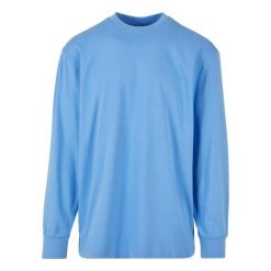 Męska Wysoka Koszulka Z Długim Rękawem. Niebieskie koszulki sportowe męskie Urban Classics, l, bez wzorów, bez kołnierzyka, bez ramiączek, trekkingowe. Za 84.99 zł.