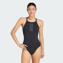 Kostium kąpielowy Iconisea Ribbed Padded Thin Straps. Brązowe kostiumy jednoczęściowe damskie Adidas, bez wzorów, sportowe, do pływania. Za 239.00 zł.