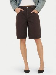 ONLY Bermudy Mate 15374734 Brązowy Loose Fit. Brązowe szorty damskie Only, xs, bez wzorów, z bawełny. Za 189.99 zł.