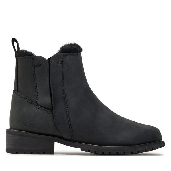 Sztyblety EMU Australia. Czarne botki damskie Emu Australia, bez obcasa, na płaskiej podeszwie, bez zapięcia. Za 899.99 zł.