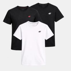 T-SHIRT MĘSKI 4F KOSZULKA ZESTAW KOMPLET 3 SZTUKI TTSHM3341. Koszulki sportowe męskie 4f, m, bez wzorów, z bawełny, bez kołnierzyka, bez ramiączek, na fitness i siłownię. Za 113.70 zł.