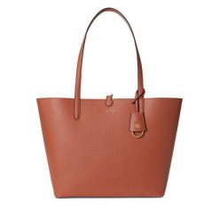 Torebka LAUREN RALPH LAUREN. Brązowe torebki do ręki damskie Lauren Ralph Lauren, bez wzorów, bez dodatków. Za 989.99 zł.