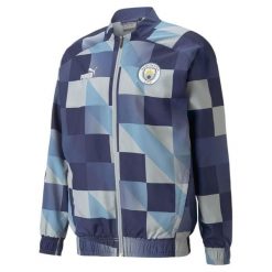 Męska kurtka Puma Manchester City Prematch w kolorze szarym. Szare kurtki męskie Puma, l, bez wzorów, z materiału, sportowe, bez kaptura. Za 321.99 zł.