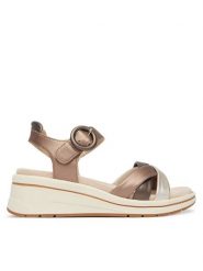 Caprice Sandały 9-28304-46 Brązowy. Brązowe sandały damskie Caprice, bez wzorów, ze skóry, bez obcasa, na koturnie, bez zapięcia. Za 295.99 zł.