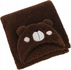 Home Styling Collection Koc z kapturem dla dzieci TEDDY, z uszkami, 70 x 100 cm. Kocyki dla dzieci Home Styling Collection. Za 91.99 zł.