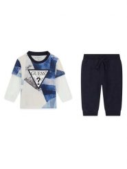 Guess Komplet bluzka i spodnie I6BG01 K5800 Granatowy Regular Fit. Niebieskie spodnie materiałowe dla chłopców Guess, z aplikacjami, z bawełny. Za 174.99 zł.
