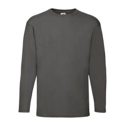 Męska Koszulka Z Długim Rękawem Valueweight. Szare koszulki sportowe męskie Fruit of the Loom, m, bez wzorów, bez kołnierzyka, bez ramiączek, trekkingowe. Za 40.99 zł.