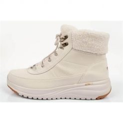 Buty do chodzenia damskie Skechers 144756 nat. Białe obuwie sportowe damskie Skechers, bez wzorów, z materiału, trekkingowe. Za 476.00 zł.