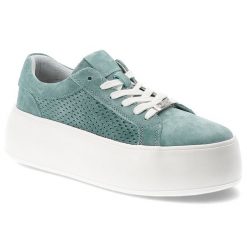 Sneakersy damskie Filippo, cholewka ze skóry naturalnej zamszowej perforowane wstawki po bokach wiązany fason, zielone, DP7520/26. Zielone półbuty damskie Filippo, bez wzorów, ze skóry, bez obcasa, bez zapięcia. Za 209.00 zł.