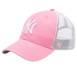 Czapka z daszkiem damska MLB New York Yankees Branson Cap. Czerwone czapki i kapelusze damskie 47 Brand, bez wzorów, z bawełny, sportowe. Za 99.99 zł.