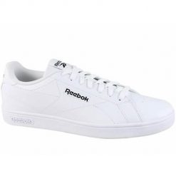 Buty do chodzenia męskie Reebok Court Clean. Białe buty sportowe męskie Reebok, z materiału, bez zapięcia, trekkingowe. Za 257.00 zł.