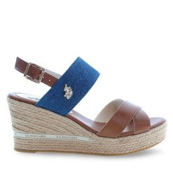 Espadryle U.S. Polo Assn. Brązowe sandały damskie U.S. Polo Assn., bez wzorów, bez obcasa, bez zapięcia. Za 289.99 zł.