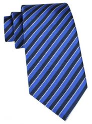 Klasyczny Krawat Klubowy - Alties - Czarno-Niebieski, Drobny Prążek. Niebieskie krawaty i muchy Alties, bez wzorów, z tkaniny, eleganckie. Za 49.00 zł.