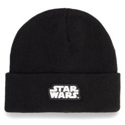 Czapka Star Wars. Czarne czapki i kapelusze męskie Star Wars, na zimę, bez wzorów, retro. Za 39.99 zł.