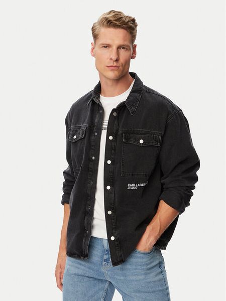 Karl Lagerfeld Jeans Kurtka jeansowa B3M16005 Czarny Regular Fit. Czarne kurtki męskie Karl Lagerfeld Jeans, l, bez wzorów, z bawełny, bez kaptura. Za 690.99 zł.