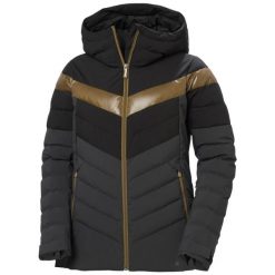 Damska kurtka puchowa Helly Hansen Imperial Puffy. Czarne kurtki snowboardowe damskie Helly Hansen, bez wzorów, z puchu, bez kaptura, narciarskie. W wyprzedaży za 1,218.60 zł.